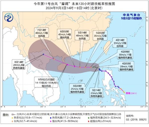 台风“摩羯”将于6日在海南岛东部到广东西部一带沿海登陆